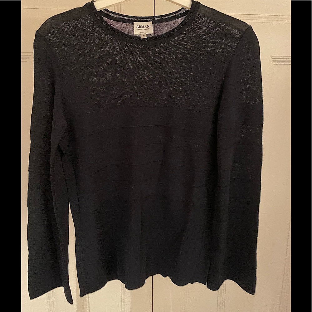 Armani sheer navy top